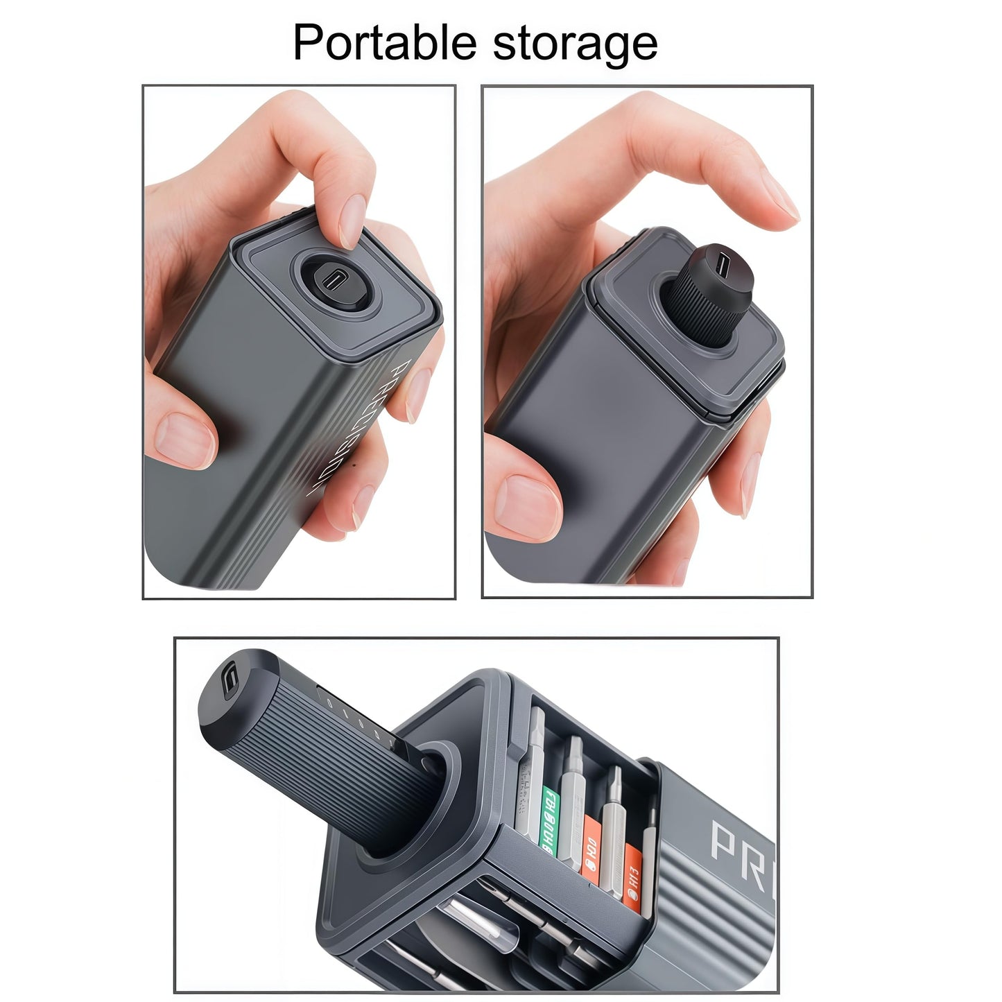 JIEHET Mini Electric Screwdriver Set, Cordless Screwdriver, Max 0.5N.m, 52 Magnetic Bits, LED Light, Magnetic Storage, Repair Tool for Electronics, Camera, Laptop, and PC Build