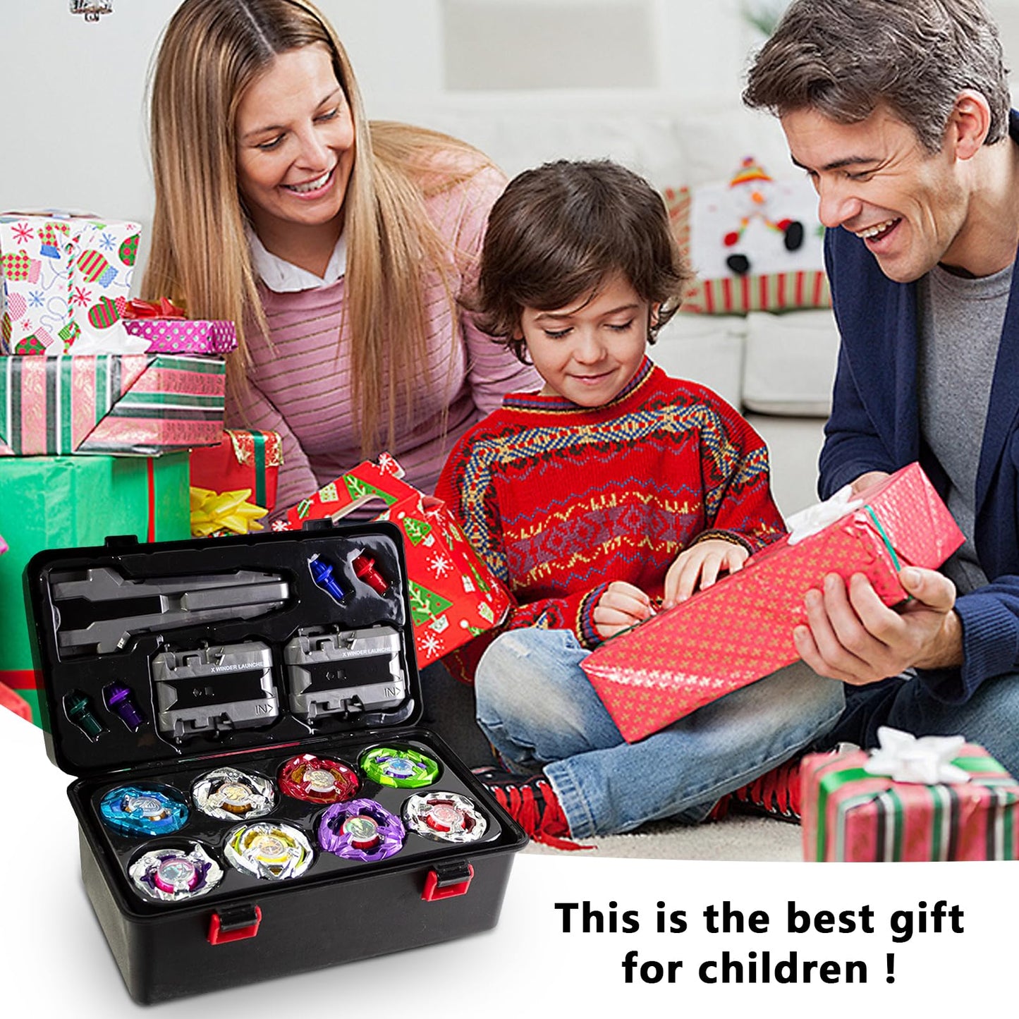 Battle Spinning Top Set with 12 Colorful Tops, Launchers and Accessories, Combat Game Collection