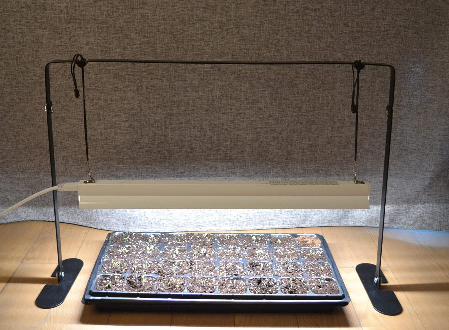 iGrowtek 2ft Grow Light for Seed Starting,LED Grow Lamp for Indoor Plants,Seedling Grow Light with Stand,Seed Starter Light Kit with Natural White Spectrum,Height Adjustable,Iron Frame,Timer Outlet