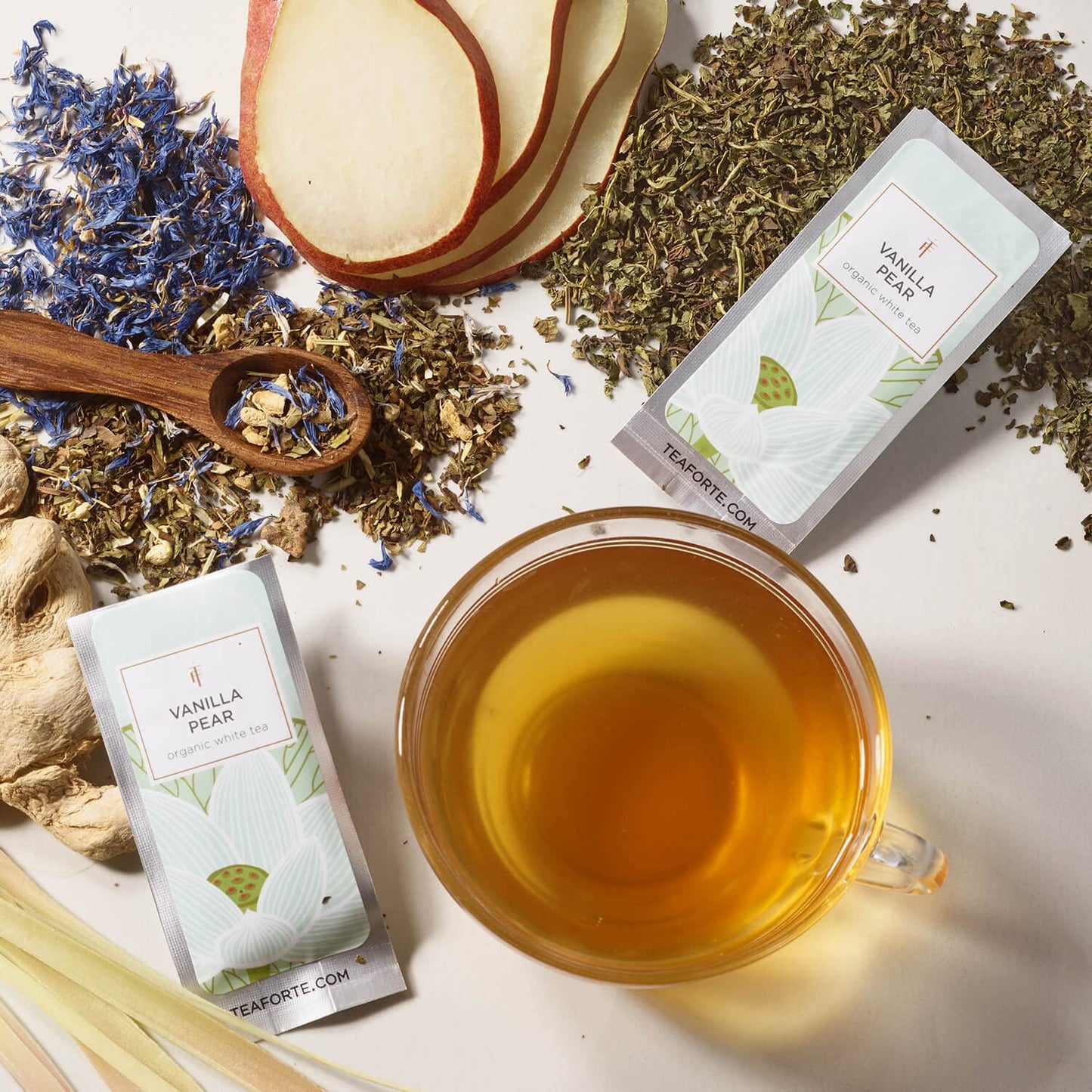 Tea Forte Single Steeps Loose Leaf Tea Sampler, Assorted Variety Tea Box, 15 Single Serve Pouches, Gifts for Mom, Lotus Tea