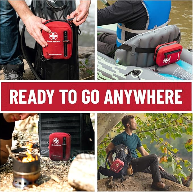 Surviveware 98-Piece Waterproof Premium First Aid & Survival Kit - Comprehensive Emergency Preparedness Gear for Camping, Hiking, Backpacking, and Outdoor Adventures