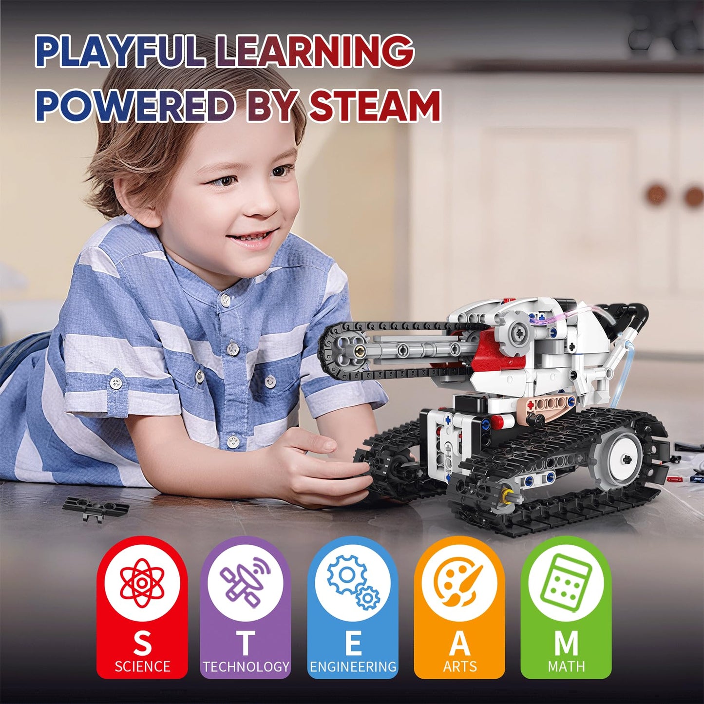 5 in 1 STEM RC Robot Building Kit for Boys, APP & Remote Control Erector Set RC Toys for Kids Blocks 419 Pcs, DIY Build Science Educational Gift for Age 6 7 8 9 10 11 12+ Boys & Girls