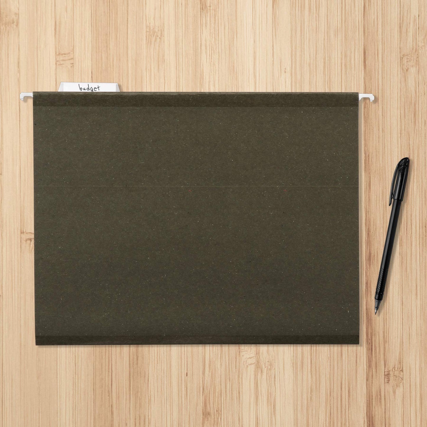 Amazon Basics Hanging File Folders, Letter Size, Standard Green, 1/5-Cut Adjustable Tabs, Reinforced Extra Capacity for Bulky Files, 25 Per Box