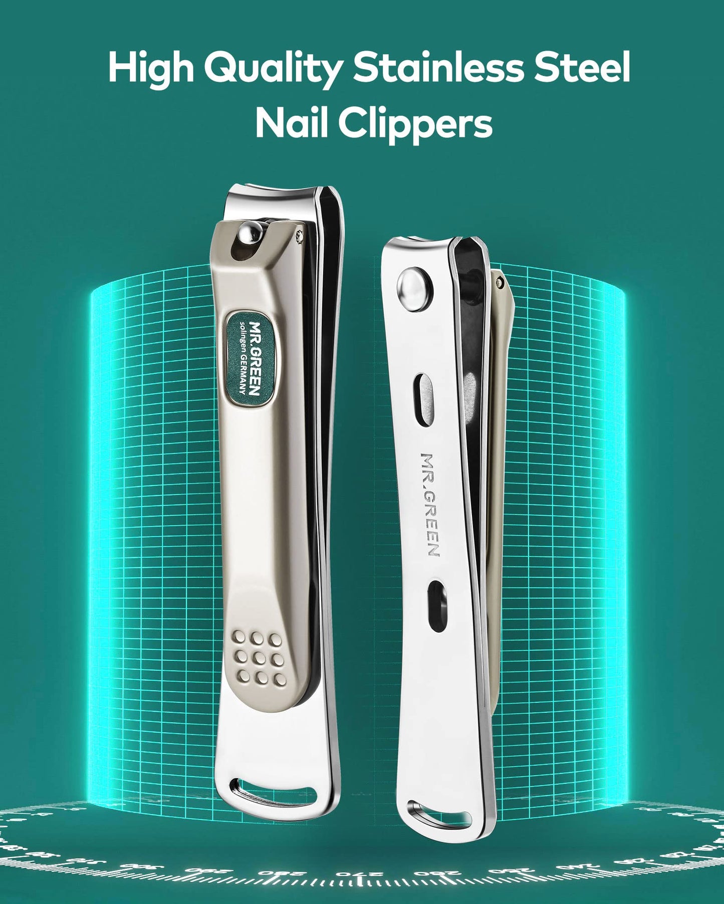 MR.GREEN Nail Clippers for Thick Nails, Medical Grade Stainless Steel Professional Nail Cutter, Sharp and Durable Nail Clipper Kit for Men and Women