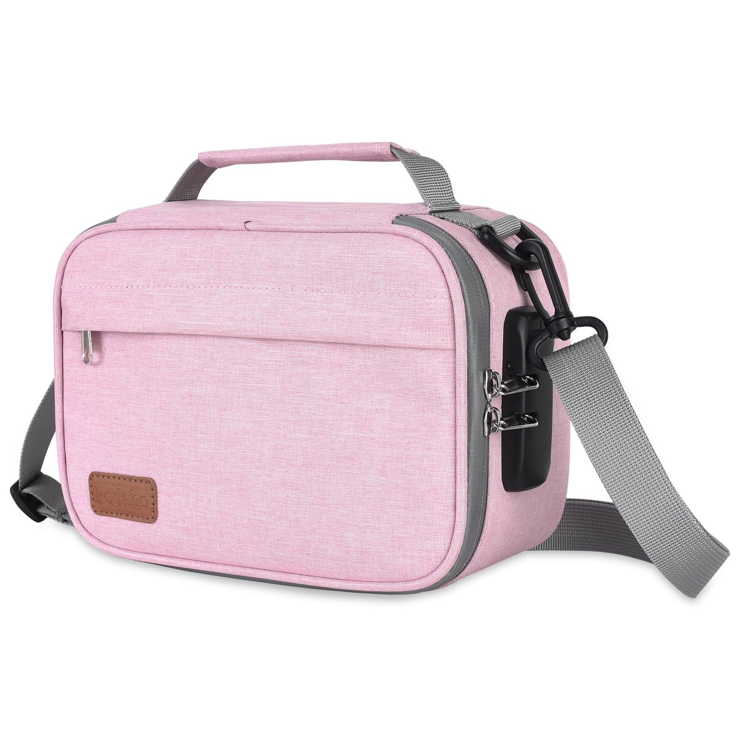 PODAHO Travel Cosmetic Carrier Bag with 10 Accessories, Multi-Use Storage Box Case with Combination Lock, Portable Food Containers Pouch, Great Gift for Women, (Pink Set)