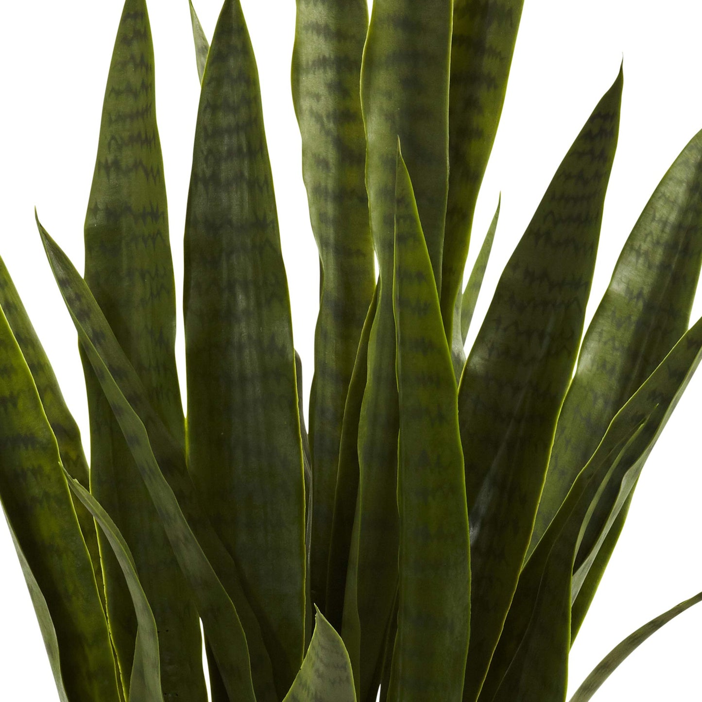 Nearly Natural 35in Artificial Snake Plant, Sansevieria Faux Greenery with Black Planter for Indoor Home Office Decor, Low Maintenance