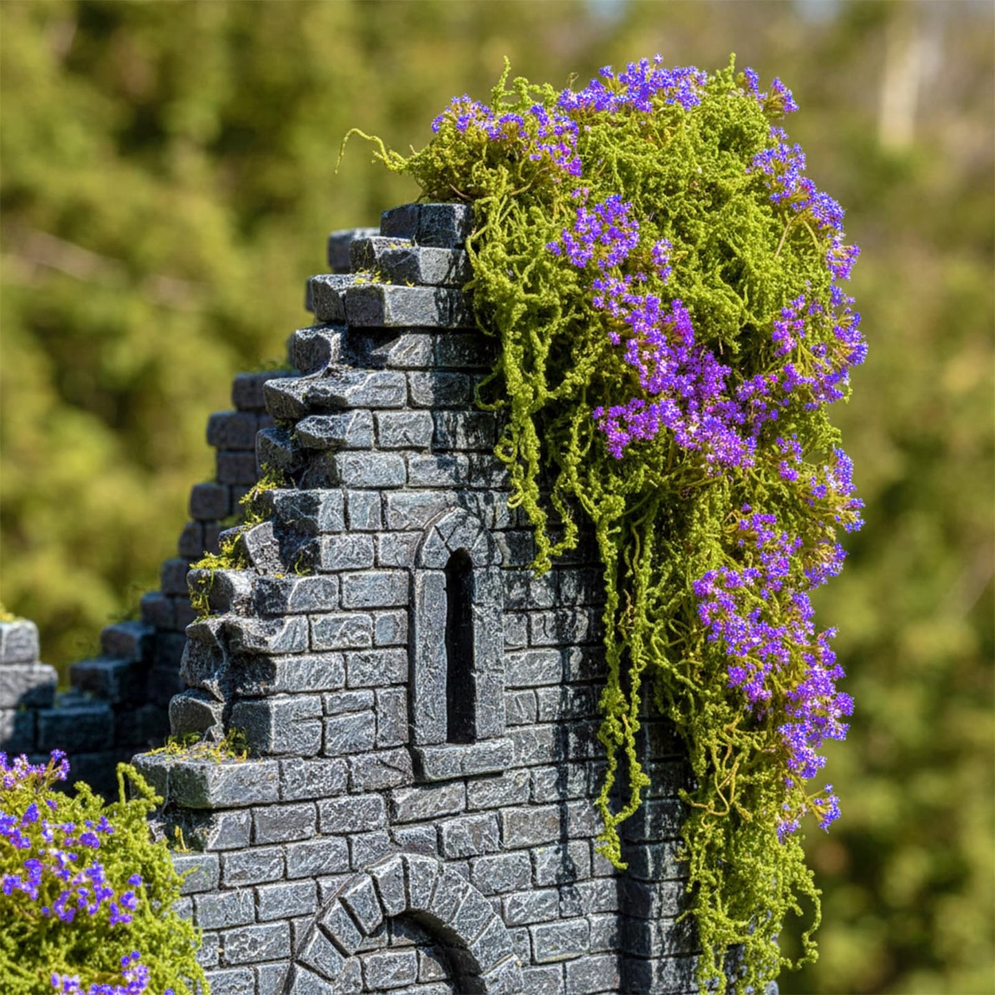 Warmtree Realistic Miniature Vines Simulation Vine Miniature Plants for DIY Mini Model Railway Fairy Garden Architecture Diorama Supplies Scenery Landscape Layout (Purple)