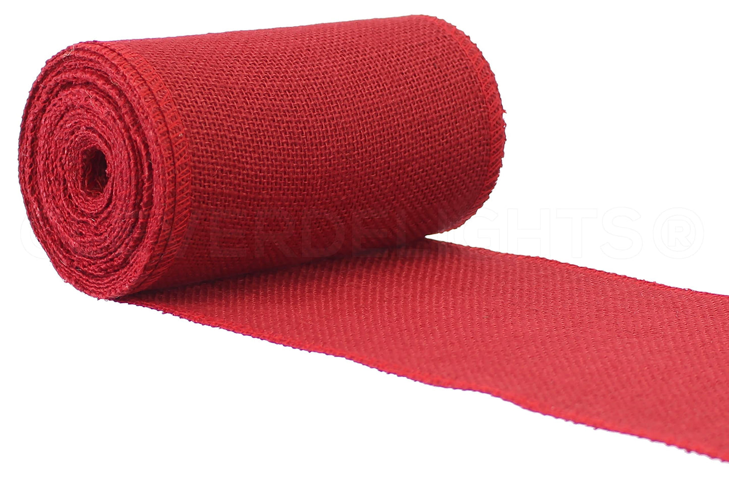 CleverDelights 6" Red Burlap Roll - Finished Edges - 10 Yards - Jute Burlap Fabric