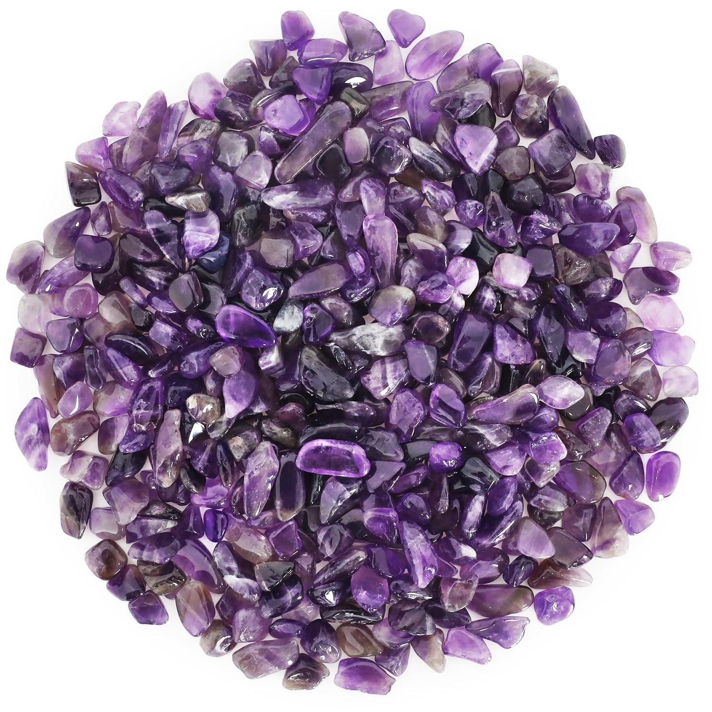1.1lb Natural Crushed Amethyst Crystal Tumbled Chips-Healing Crystals Chips Bulk, Crushed Crystal Gemstones for Crafts, Beautiful Package for Gift (Amethyst)