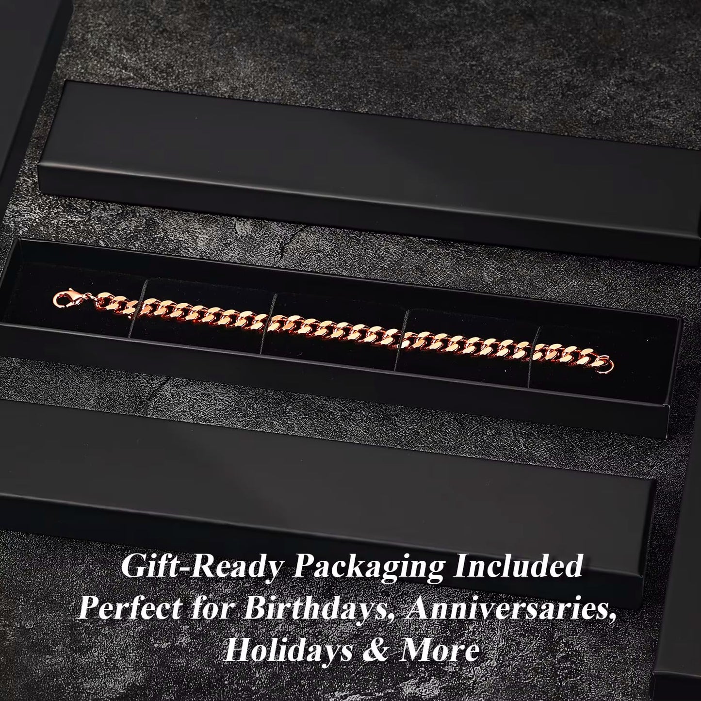 Heavenly Metals Copper Bracelet for Men & Women – 99.9% Pure Copper Cuban Link Chain – 5mm, 7mm, 9mm, 12mm Width – 6.5" to 9" Length – Gift Box Included – USA Brand