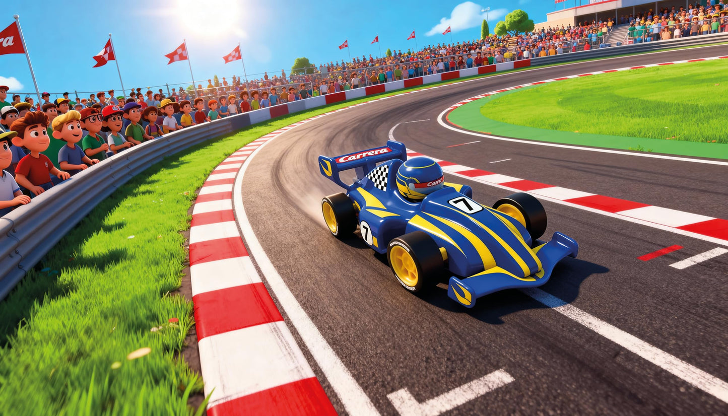 Carrera First Formula Kidz Slot Car Race Track - Includes 2 Cars: Fireflash and Thunderbold - Battery-Powered Beginner Toy Racing Set for Kids Ages 3 Years and Up