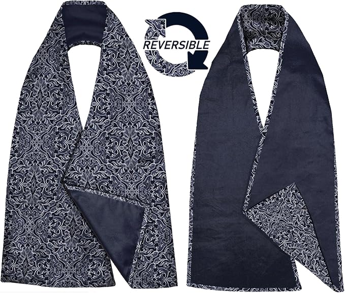 Reversible Adult Bibs for Women & Men - Adult Bib Scarf for Elderly - Dining Clothing Protectors - Washable Dining Scarf for Senior Citizens