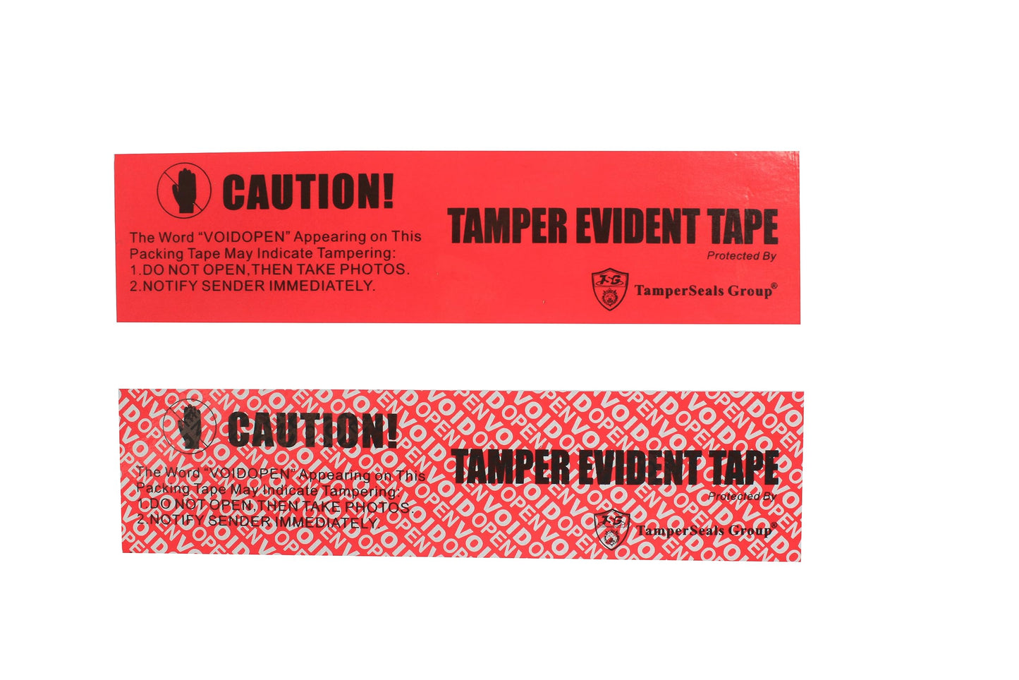 TamperSeals Group - 1 Roll 100% Total Transfer Tamper Evident Security Seal Tape (50mm x 50m x 2mil, Ultra-Thick “Void” Film, Red)