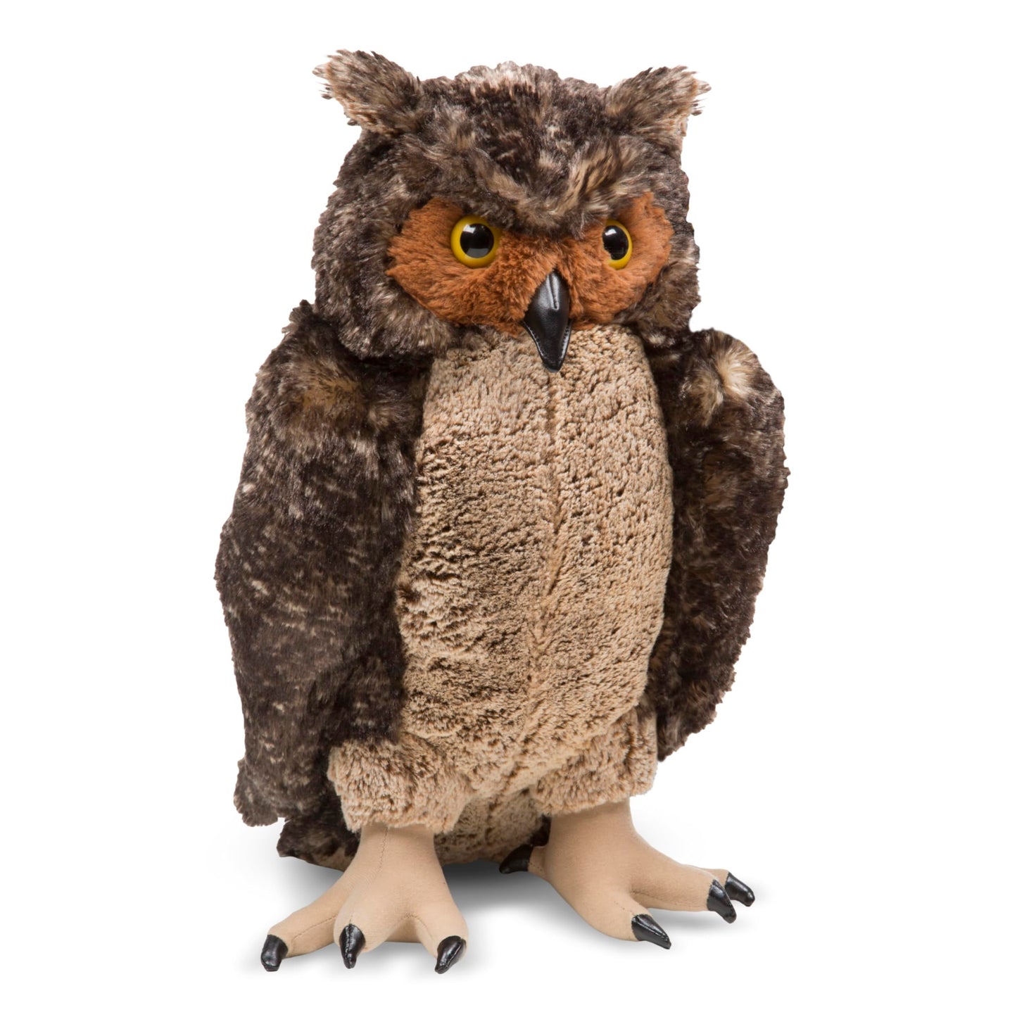 Melissa & Doug Giant Owl - Lifelike Stuffed Animal (17 inches Tall), Brown