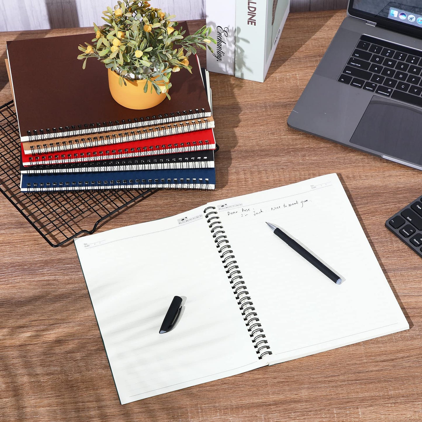 Epakh 6 Pack B5 Spiral Notebook Ruled Spiral Journal Lined Paper, 70 Sheets,140 Pages, Wire bound Notebook 10.5 x 7.3 Inch Hard Cover Memo Notepad Sketchbook for Office Travel(Multi Color)