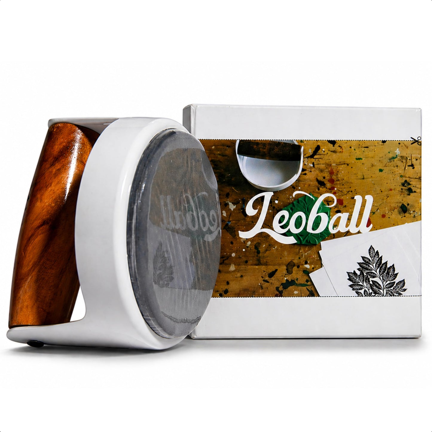 Leoball® Block/Gel Printing Baren– with 3 Layer Tech: Soft Foam Layer Covered in Smooth Nitex Nylon Along with Smooth-Glide Plastic Film. Features Comfortable Wooden Handle. Pro Baren - 4 inches