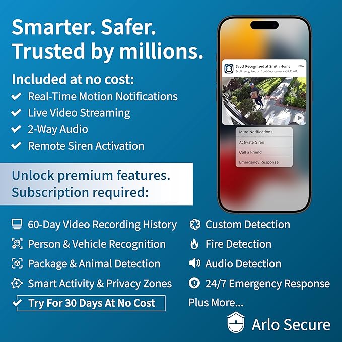 Arlo Ultra 2 Spotlight Camera 4K HDR (2 Cameras, SmartHub Included & Required) | Wireless Home Security Camera | Color Night Vision, Motion Sensor, 180º View, 2-Way Audio, Black