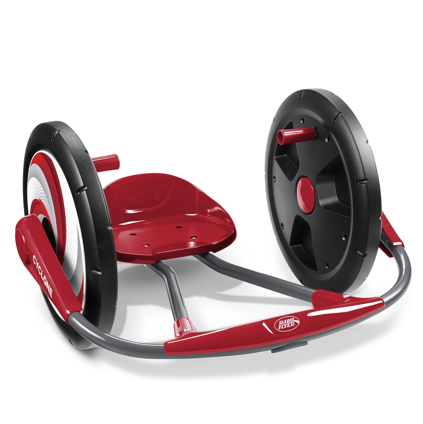 Radio Flyer Cyclone, For Ages 3-7, Arm-Powered Ride On, 16" Wheels, 360-degree Spins, Forward/Reverse Action, Ergonomic Seat & Frame, Comfort Hand Grips, Solid Steel, 69 lb Capacity, Kids Ride On Toys