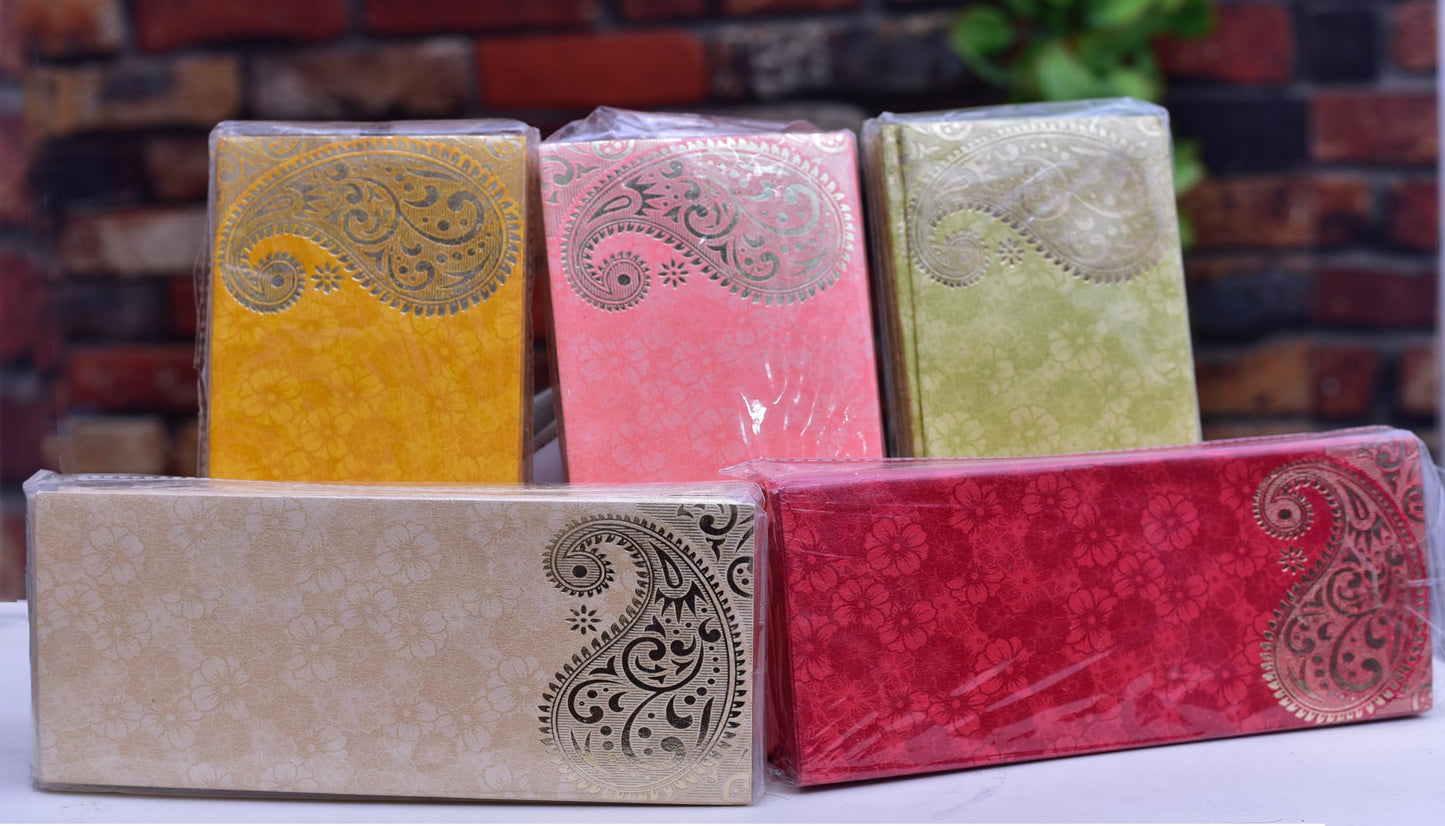 Elegant Money Gifting Envelopes Pack of 25 Cash Holder Designer Lifafa for Weddings, Invitations, Gift of Prosperity Multi Color