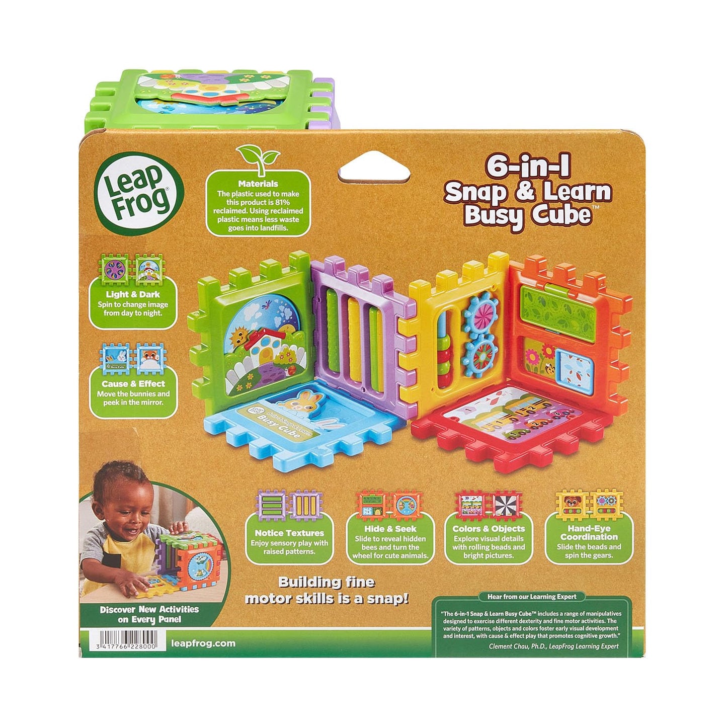 LeapFrog 6-in1 Snap and Learn Busy Cube Motor Skills Baby Toy