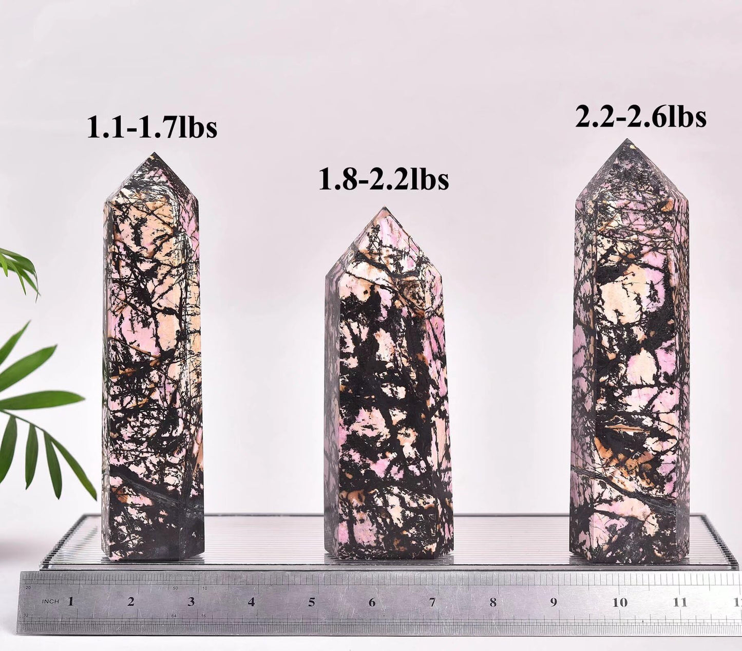 Rhodonite Stone Tower Obelisk Healing Crystal Stone Wand Natural Reiki Meditation Gifts 1.1-1.7 LBS