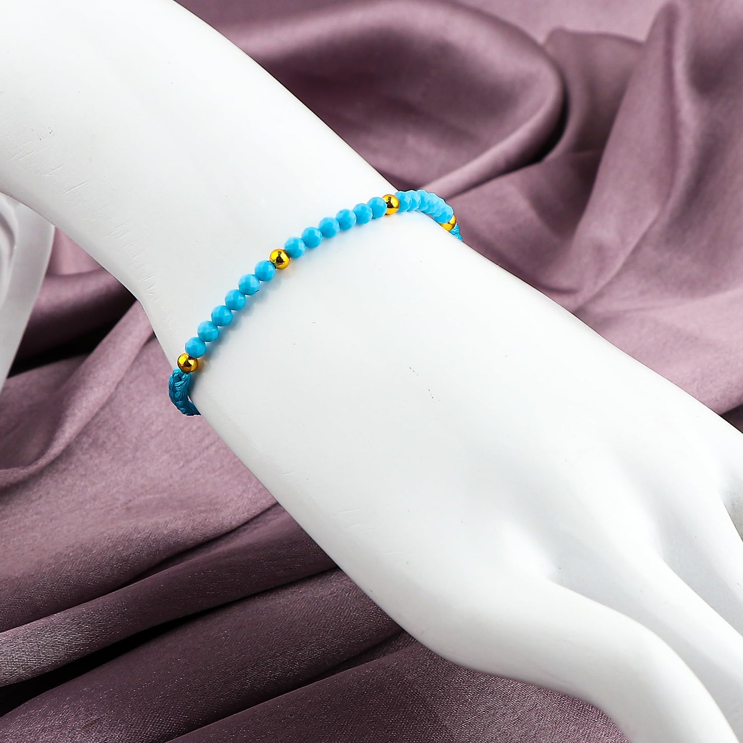 GEMSYMPHONY Turquoise Gemstone Beads Braided Bracelet – 3.5mm Natural Stone Beads, Handmade Adjustable Braided Rope Bracelet, Healing Crystal Jewelry for Men & Women, Unisex Boho Gift (Turquoise)