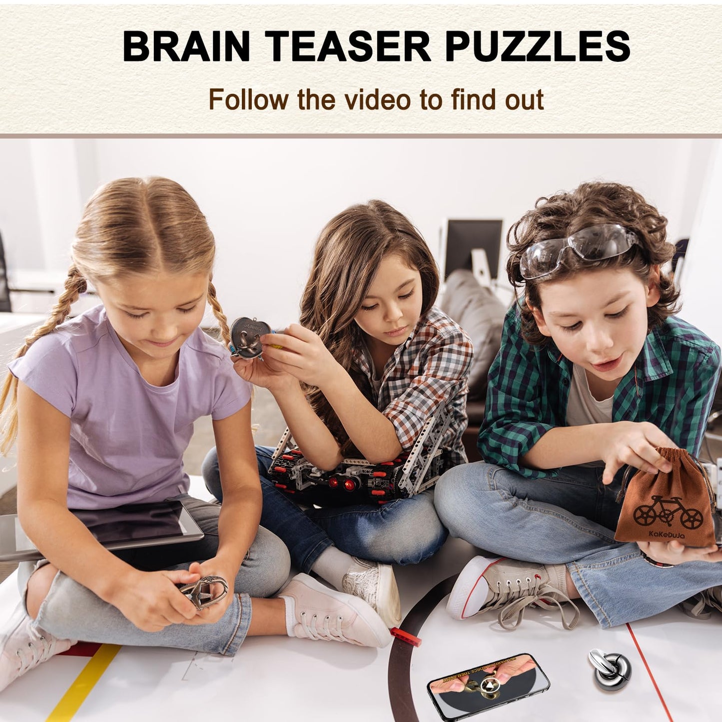 9pcs Metal Brain Teaser Puzzles Lock Puzzle Games Set Gift for Adults Teenagers