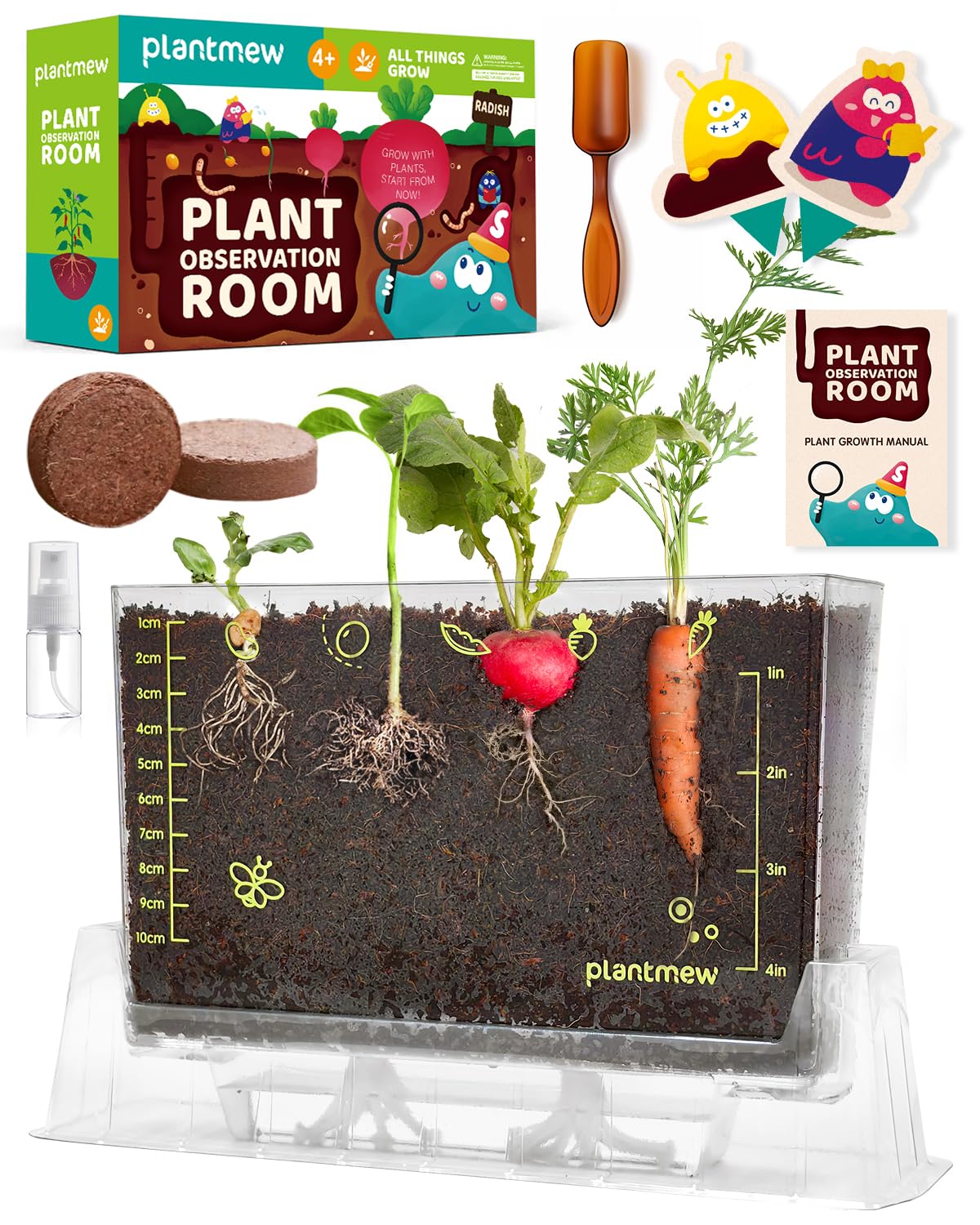 Root Viewer Kit for Kids with 6 Seed Varieties - STEM Science Kits for Kids Age 5-7, 8-12 | Perfect Christmas, Easter, Birthday Gift & School Gardening Project | Learning Educational Gardening Toys