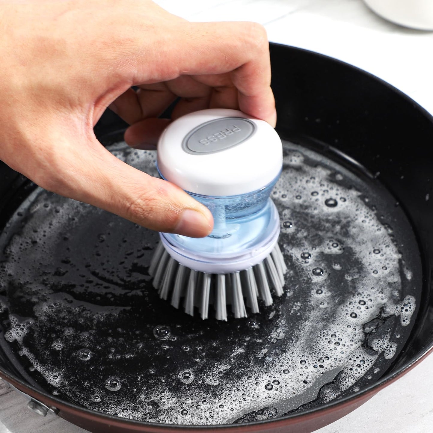 2 Pcs Dish Brushes, Kitchen Scrub Brush,Cleaning Brush, for Dish Scrubber Brush with Soap Dispenser(Gray) Dish Pot Pan Sink Cleaning (2, Gray)