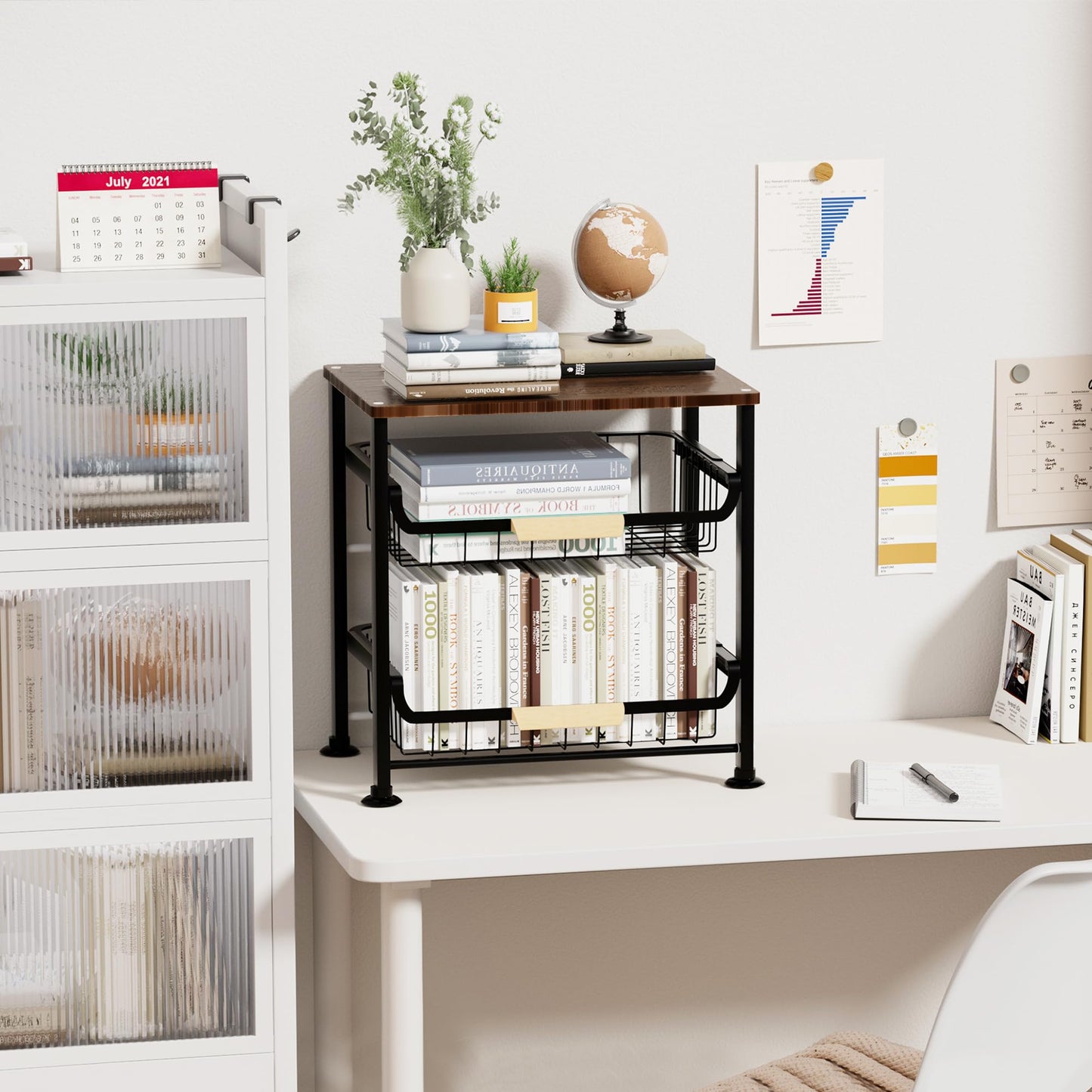 Uninol Fruit Vegetable Basket for Kitchen,3 Tier Pantry Organizers and Storage,Snack Organizer for Countertop,Pantry Cart,Metal Wire Storage Shelf Organizer Baskets for Kitchen, Pantry, Bathroom