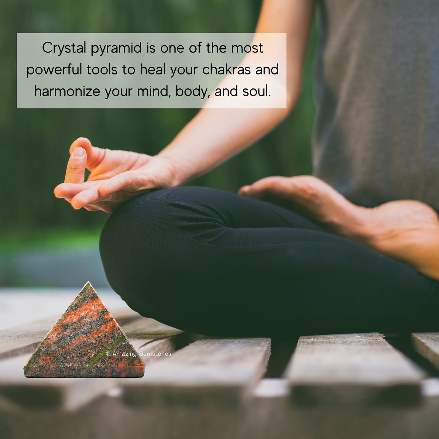 Amazing Gemstone Unakite Pyramid Crystal Healing Stones - 2" Great Pyramid Figurine of Natural Stone Pyramid for Meditation, Reiki, Chakra Balancing and Crystal Pyramids Grid