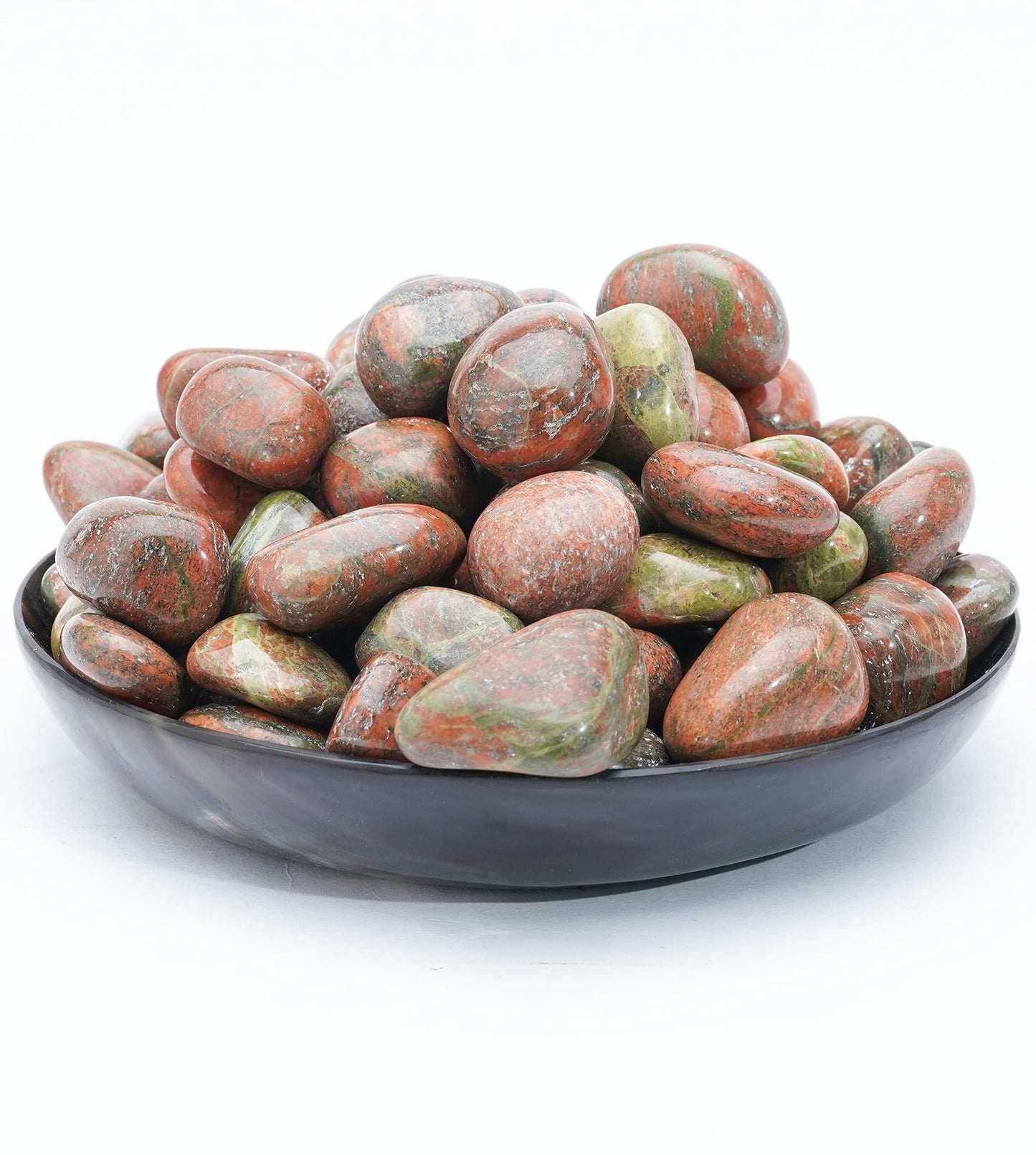 Crocon 1LB Unakite Tumbled Stones and Crystals bulk 2000+ Carats Natural Crystal Kit for Reiki Healing Crystal Polished, Tumble Stones, Chakra Balancing, Reiki Gift, Home Decor Size : 20-25 mm