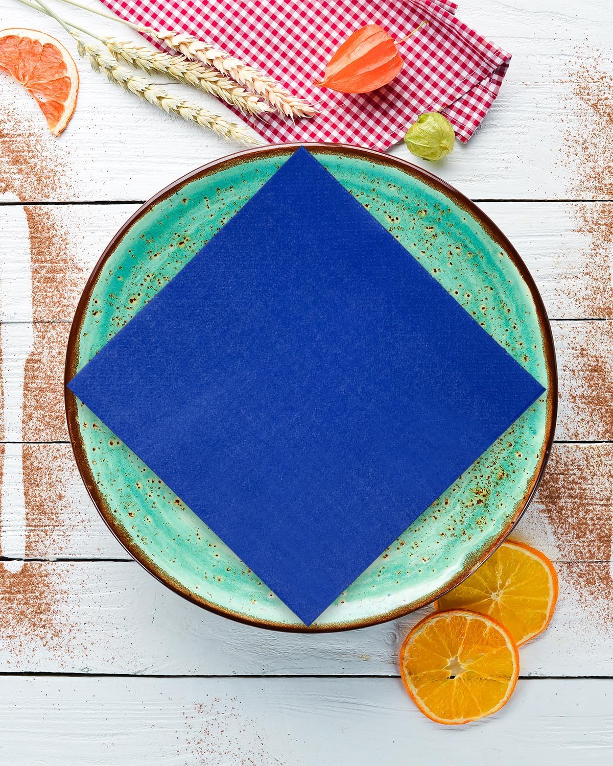 Klein Blue Cocktail Napkins 5 * 5inch disposable Beverage Napkin paper for Cocktail, Wedding, Dinner，Birthday Party Dessert Wine Paper Napkins（ 120 Count）