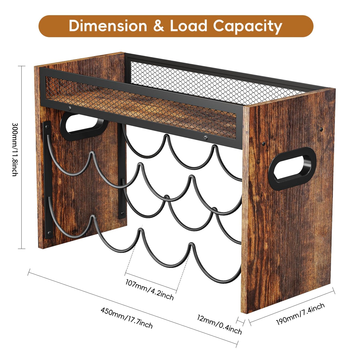 KLM 2-Tier Wine Rack, can Hold 8 Bottles.Suitable for Home Kitchens, Restaurants, Food Pantries, cabinets, and Bars.