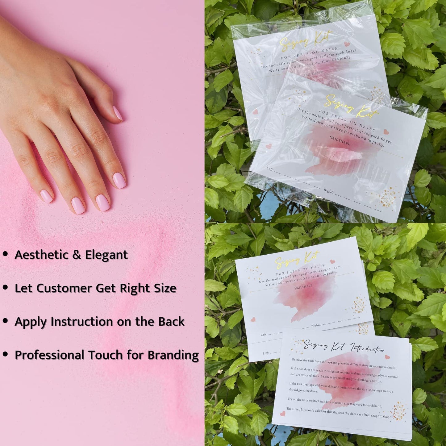 Press on Nails Packaging Box+ Sizing Kit Card