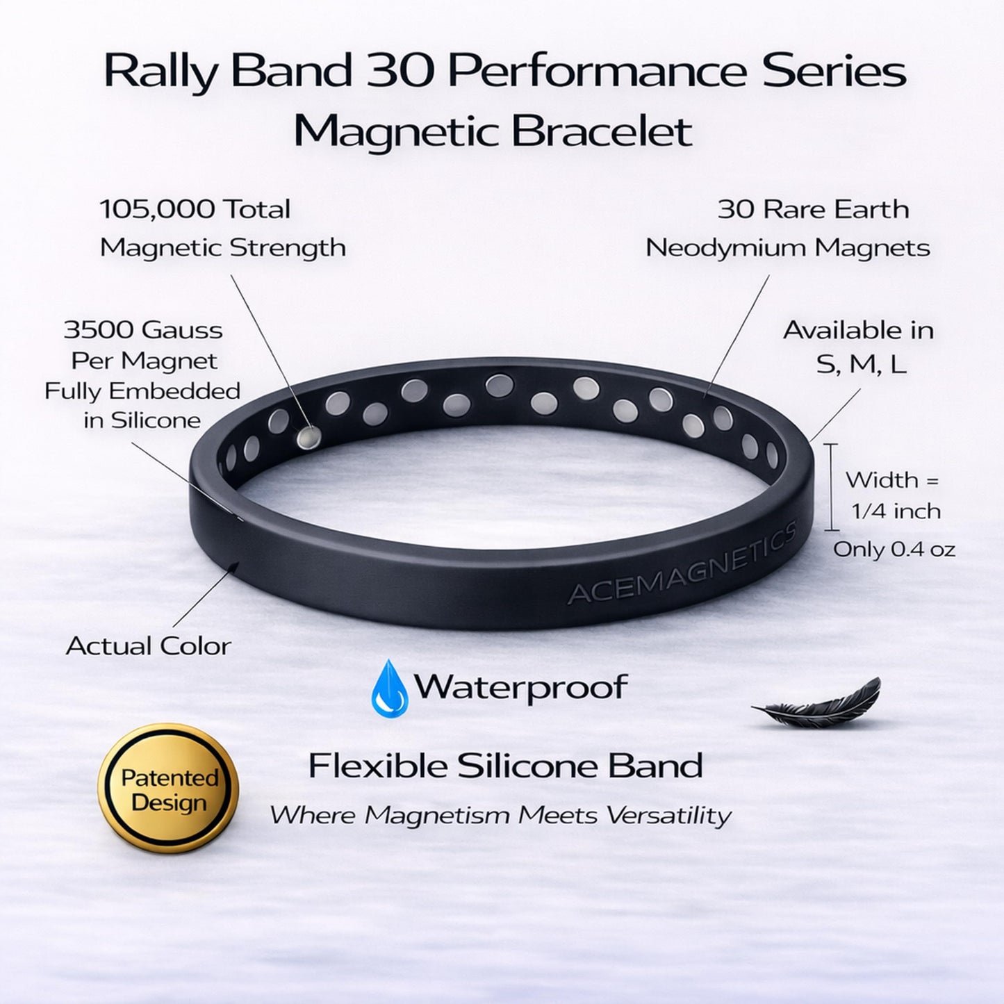 AceMagnetics Rally Band 30 Magnet Performance Series: Black - M