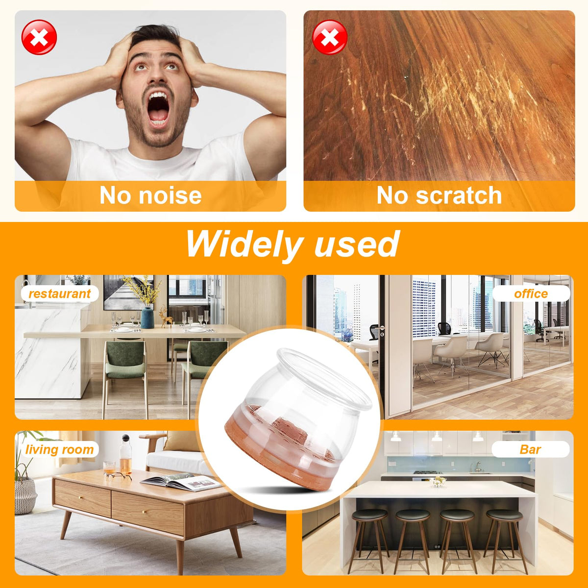 36 Pack Chair Leg Floor Protectors for Hardwood Floors (36 Count)
