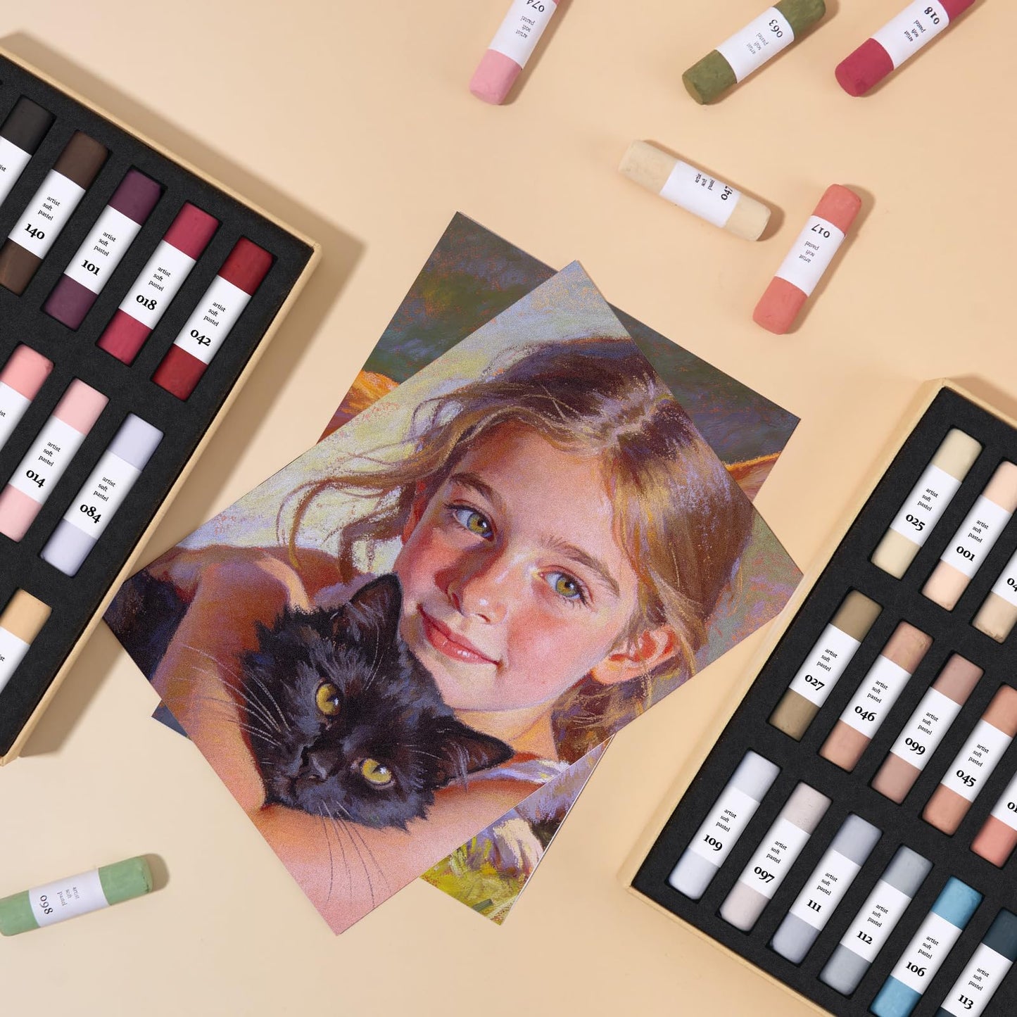 LIGHTWISH 36-Color Professional Soft Pastels Set for Artists, Beginners & Adults - Non-Toxic, Vibrant Drawing Pastel Sticks for Art Sketching & Shading-Skin Tone