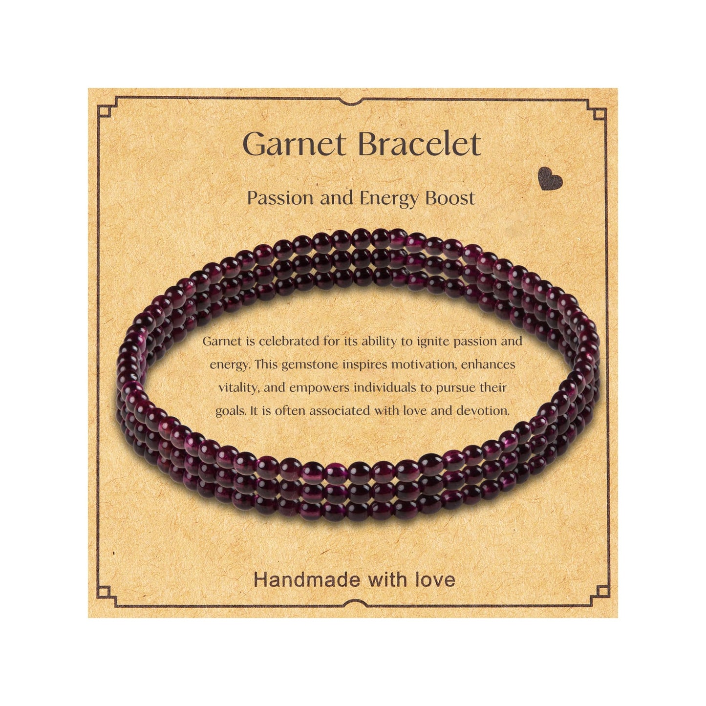 BaronCara Garnet Healing Crystal Bracelet - Chakra Blessing & Protection Jewelry for Women - multi-layer bracelet