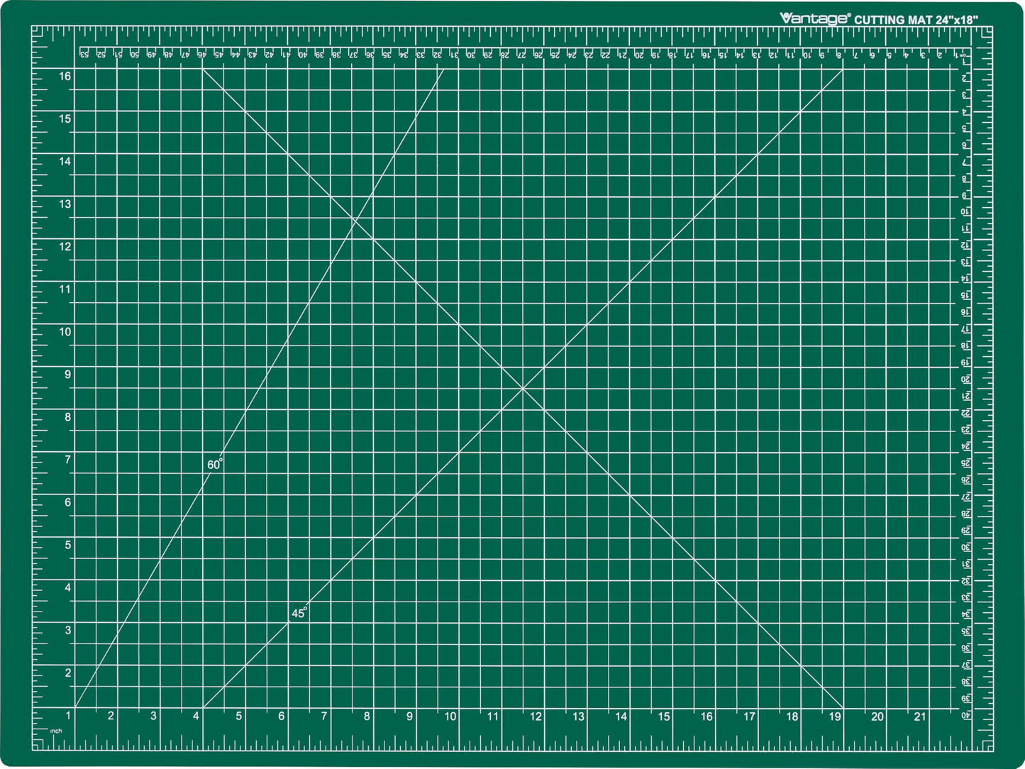 Dahle Vantage 10472 Premium Self-Healing Cutting Mat, 18"x24", 1/2" Grid, 5 Layers for Max Healing, Perfect for Crafts & Sewing, Green