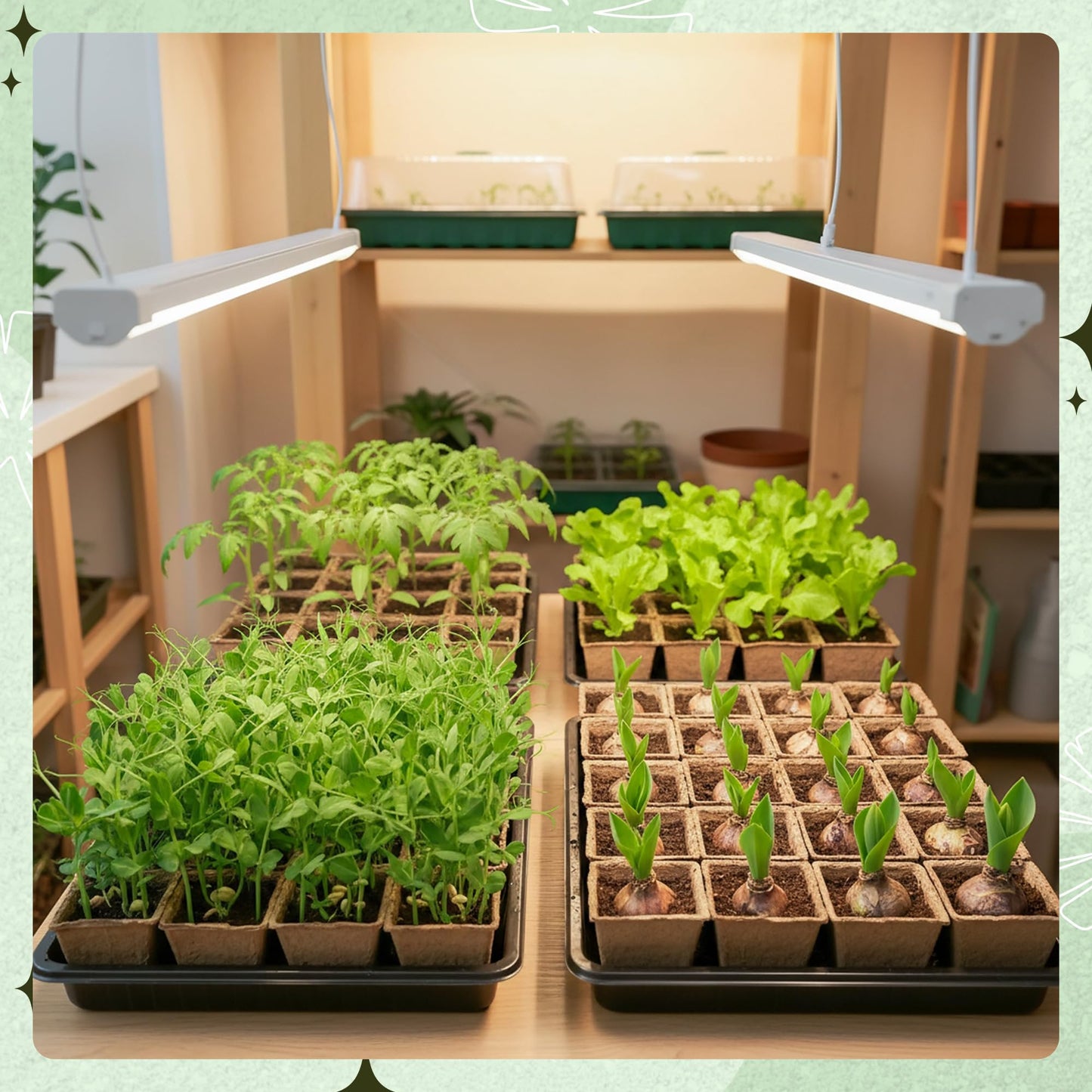 Verdanzia 100 Pcs Square Nursery Pots, 5 Pcs Seed Starter Tray, 2.6 inch Nursery Pots with Tray, Plastic Starter Pots for Planting Seeds, Reusable Seed Starting Pots with Drainage Holes (Kraft Paper)