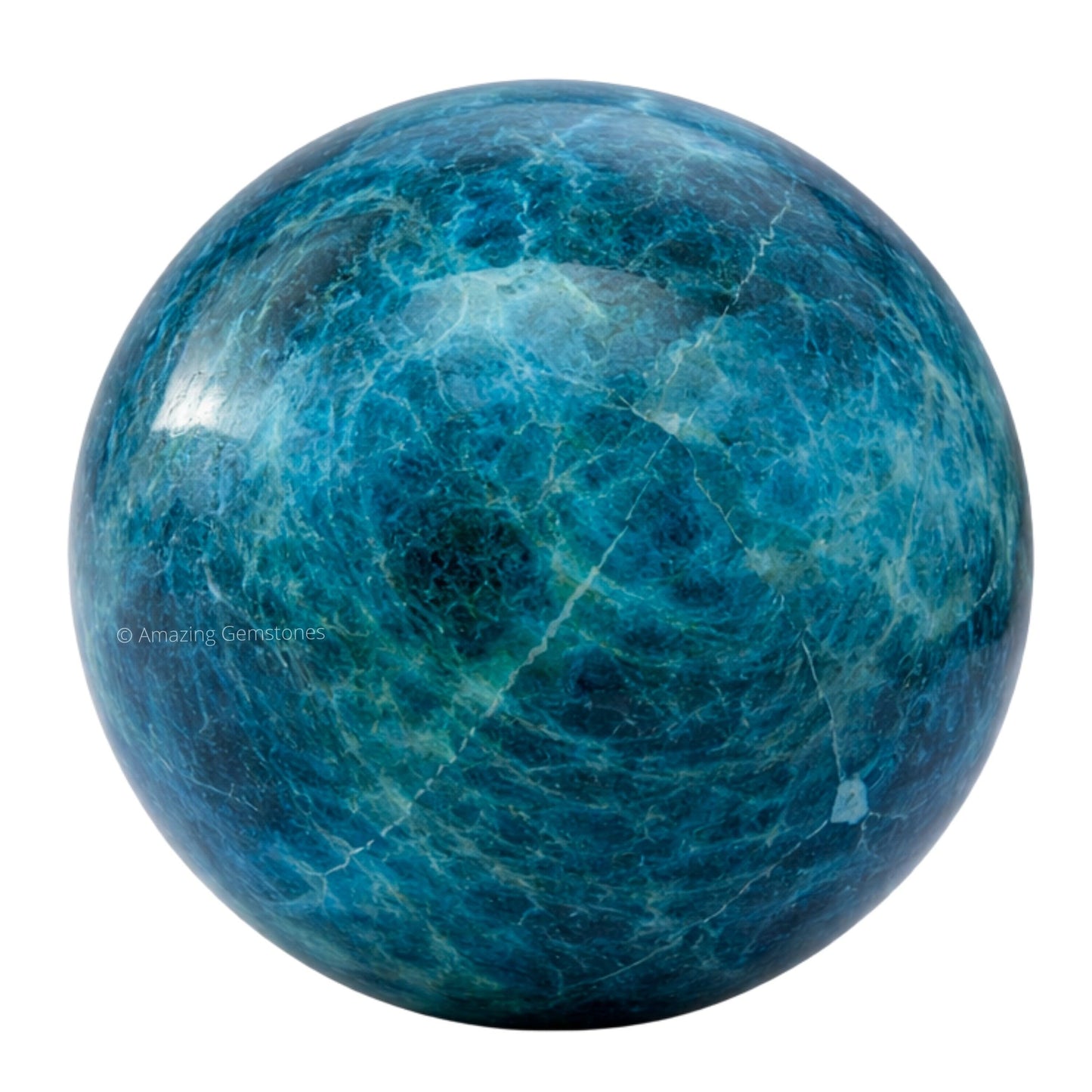 Amazing Gemstone Blue Apatite Crystal Ball with Stand - 2" Inches Crystal Sphere Meditation Balls for Witchcraft and Decorative Balls