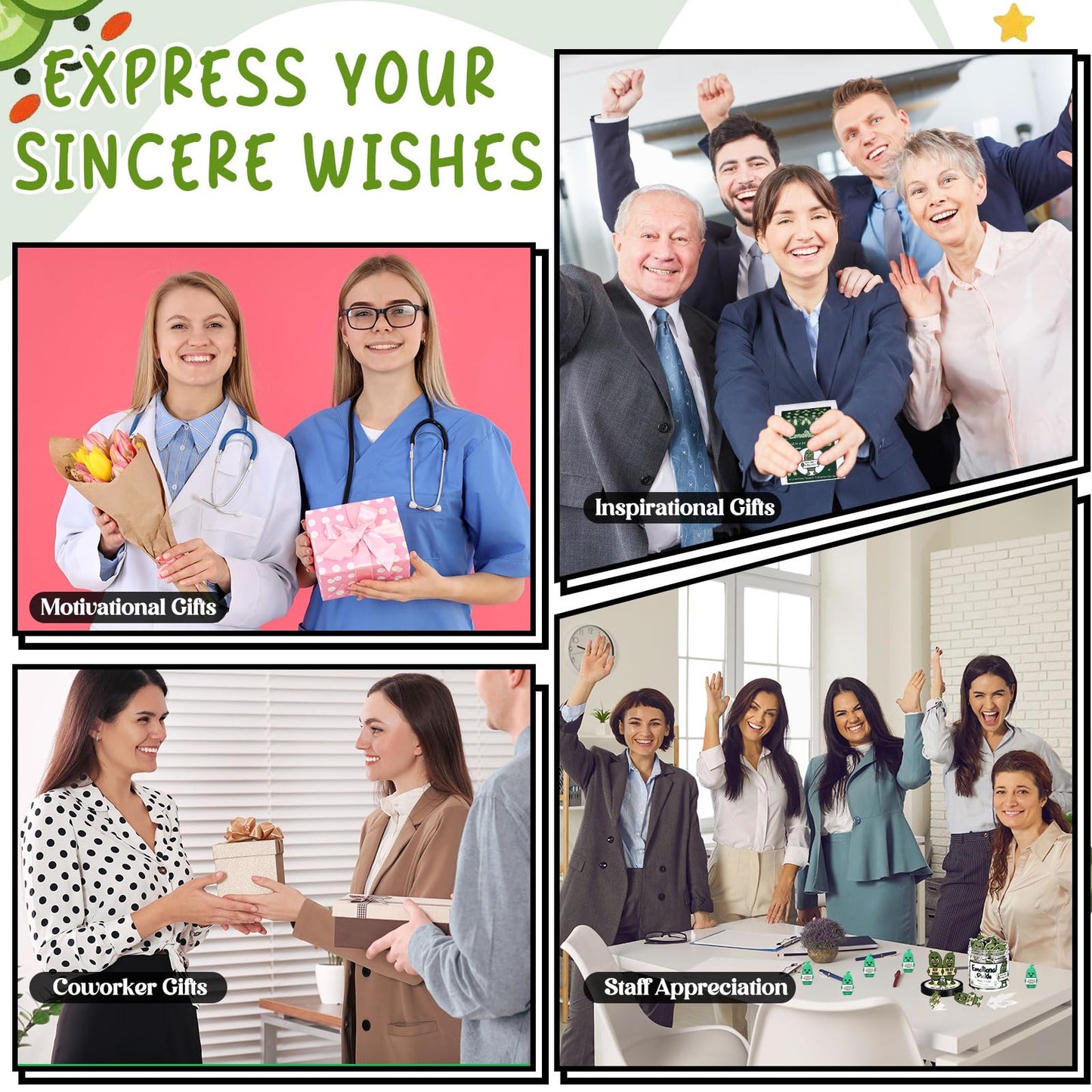 Gejoy 60 Pcs Positive Gifts Emotional Comfort Pickle Card Jar with 5 Mini Rubber Pickle Figurines Christmas Affirmation Birthday Encouraging Motivational Gift for Coworkers Colleague Staff Women Men