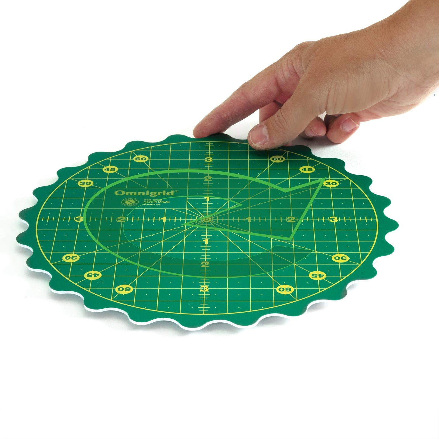 Omnigrid 360 Rotating Self-Healing Cutting Mat, 8 Inch Precision Fabric Cutting Mat with Durable Surface for Quilting, Sewing & Crafts