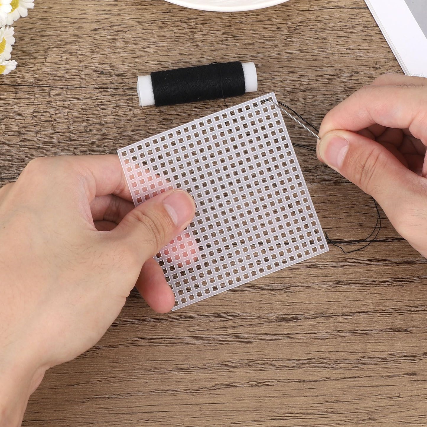 12pcs Plastic Mesh Canvas Sheets, 14 CT Multiple Shapes Plastic Mesh Screen Craft Canvas Sheets for Cross Stitch Embroidery Aida Cloth Needlepoint DIY Crochet Projects