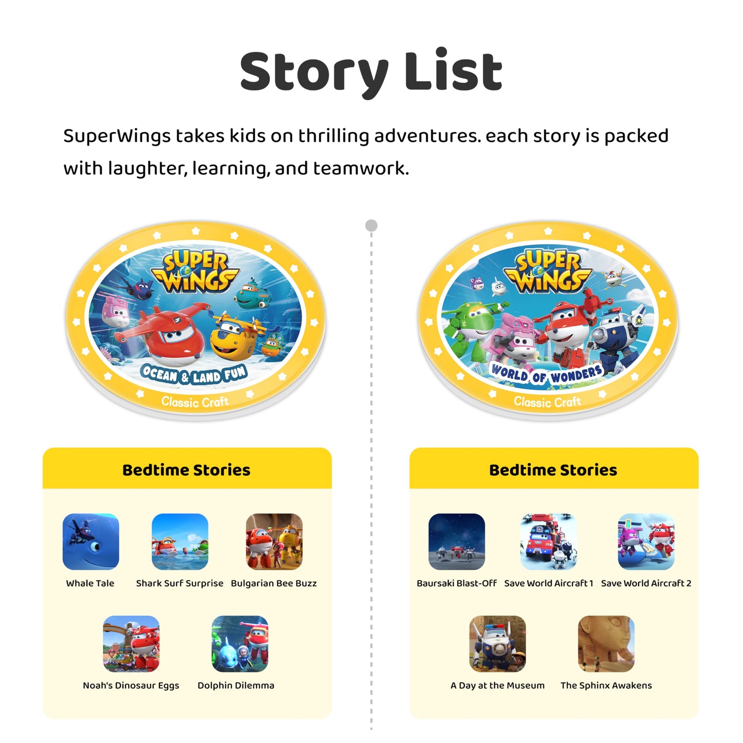 seedpace Super Wings Story Machine for Kids: Screen-Free Player with 5 Story Books, 130 Stories, 712 Minutes, Bluetooth Speaker, Robot Pet, Educational Toy, Learning, Toddlers Gift