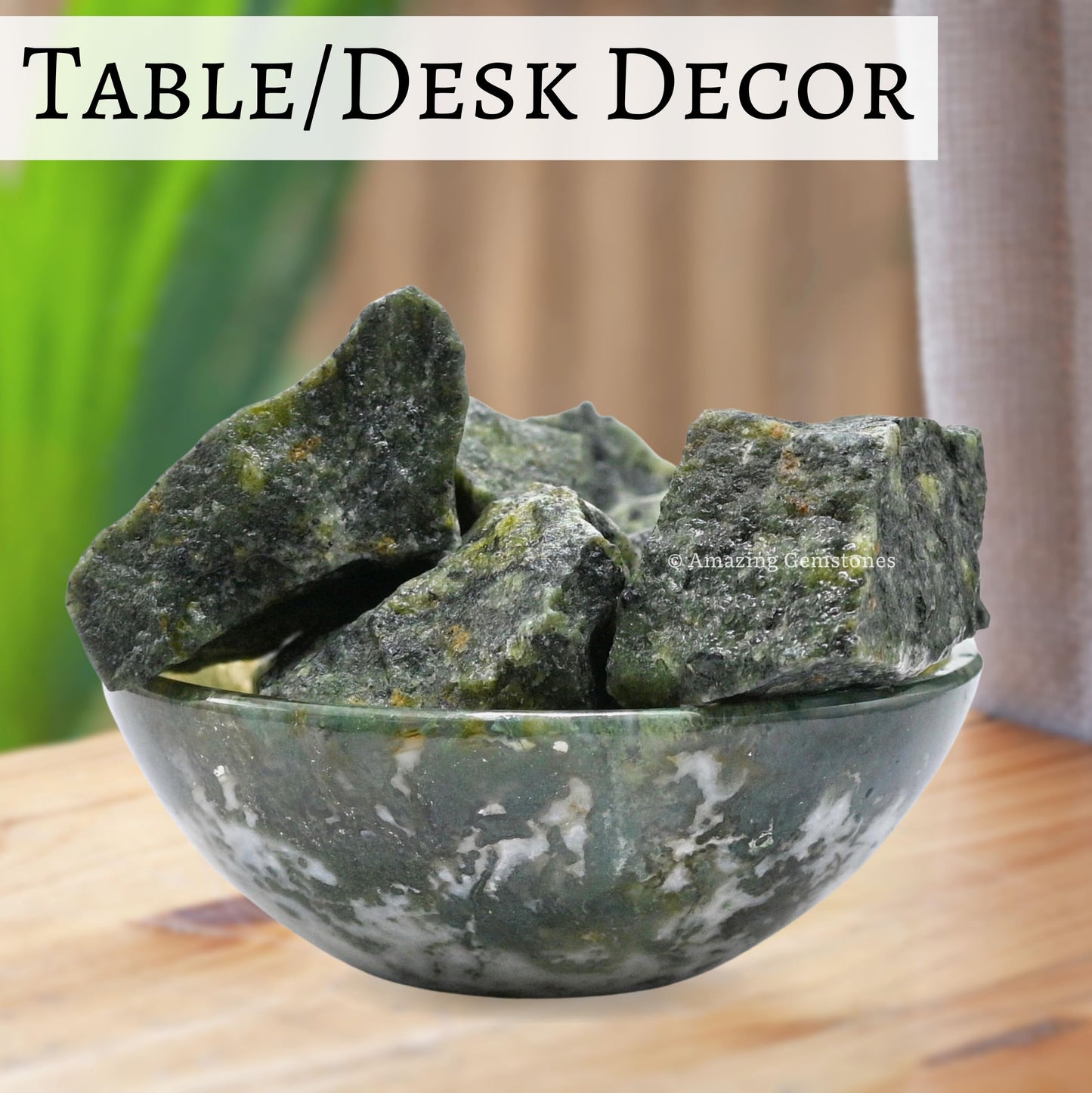 Amazing Gemstone Green Jade Raw Crystals and Healing Stones, Natural Rocks for Tumbling - DIY Raw Stones and Crystals, 2 Pieces