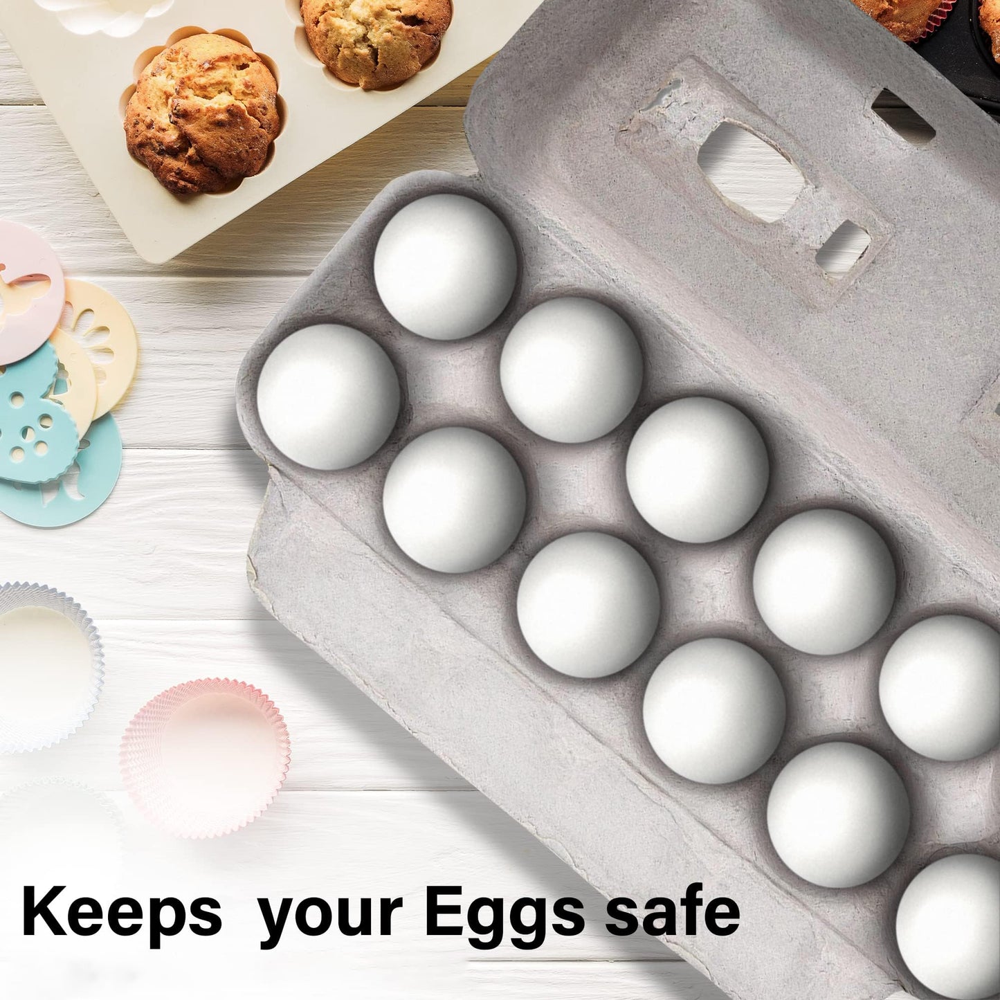 MT Products Blank Natural Pulp Egg Cartons Bulk - Made in USA - Holds Up to Twelve Eggs - 1 Dozen - Cardboard Material Perfect For Storing Extra Eggs (25 Pieces)
