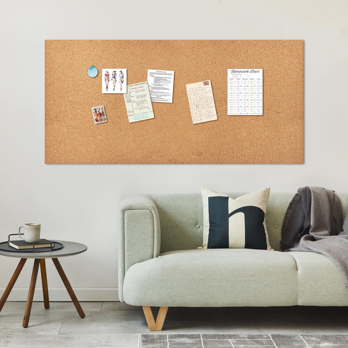 YCCYYCCY Cork Board Roll, 1/8" Thick Cork Boards for Walls, 98"x16" Cork Board Roll for Office, Home, School(NOT Self-Adhesive)