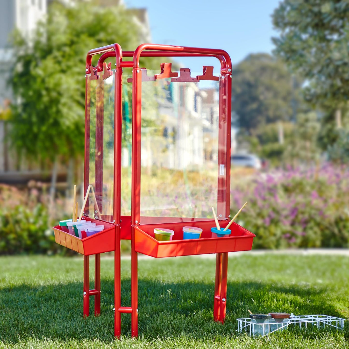 Colorations 3-Way Indoor/Outdoor Acrylic Panel Easel, Outdoor Play, Drawing, Adjustable , Art and Craft Painting